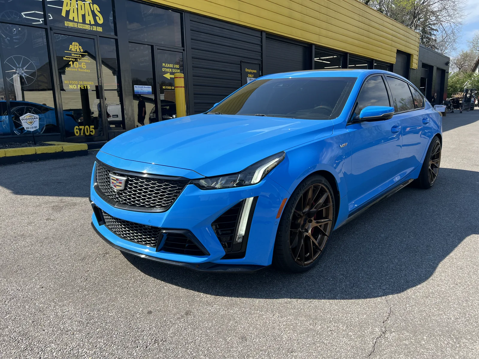 Blue Cadillac Performance Sedan — Custom Wheels